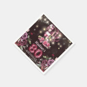 Wein & Balloons 80. Geburtstag Personalisiert Serviette (Ecke)