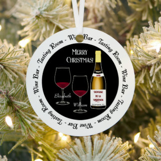 Wein Bar und Degustationsraum Weihnachtsfeiertag Ornament Aus Metall
