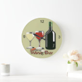 Wein-Bar - Wein-runde Wand-Uhr Große Wanduhr (Zuhause)