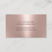 Wein Barkeeper Sommelier Black & Rose Gold Visitenkarte (Rückseite)