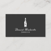 Wein Barkeeper Sommelier Elegante Dunkelgrau Visitenkarte (Vorderseite)