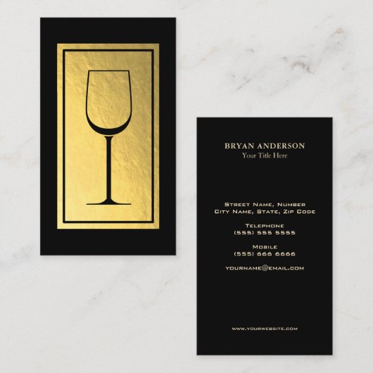 Wein Barkeeper Sommelier Imitate Goldmedaille Visitenkarte (Vorne/Hinten)