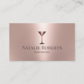 Wein Barkeeper Sommelier Moderne Rose Gold Visitenkarte (Vorderseite)
