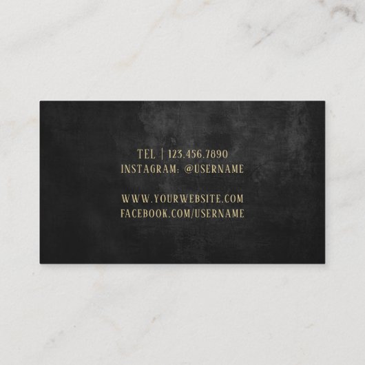 Wein Barkeeper Sommelier Modernes Black & Gold Visitenkarte (Rückseite)