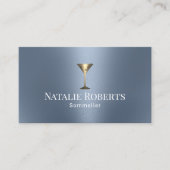 Wein Barkeeper Sommelier Modernes Dusty Blue Visitenkarte (Vorderseite)