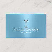 Wein Barkeeper Sommelier Modernes Licht Blau Visitenkarte (Vorderseite)