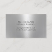 Wein Barkeeper Sommelier Modernes Silber Visitenkarte (Rückseite)