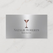 Wein Barkeeper Sommelier Modernes Silber Visitenkarte (Vorderseite)