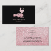 Wein Barkeeper Sommelier Rose Gold Visitenkarte (Vorne/Hinten)