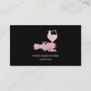 Wein Barkeeper Sommelier Rose Gold Visitenkarte