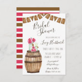 Wein Barrel Floral, Mason Jar Brautparty Einladung (Vorne/Hinten)