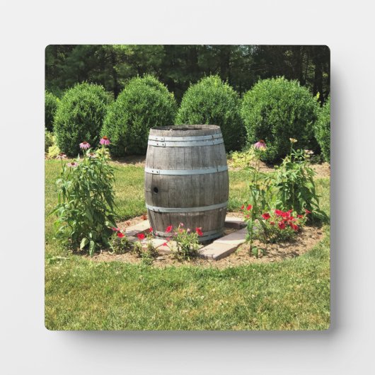 Wein Barrel Garden Deco, Chateau Morrisette, VA Fotoplatte (Vorderseite)