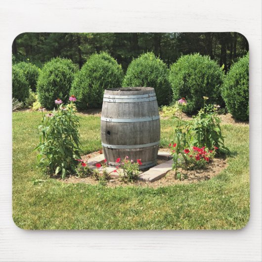 Wein Barrel Garden Deco, Chateau Morrisette, VA Mousepad (Vorne)