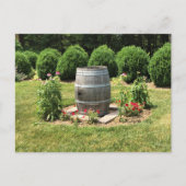 Wein Barrel Garden Deco, Chateau Morrisette, VA Postkarte (Vorderseite)