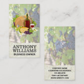 Wein Barrel Käse Trauben Visitenkarte (Vorne/Hinten)