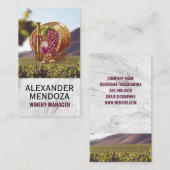 Wein Barrel Trauben Glass Flasche | Weinberg Visitenkarte (Vorne/Hinten)