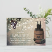 Wein Barrel Trauben Vintages Ruhestand Party Einladung (Stehend Vorderseite)