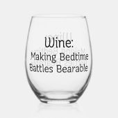 Wein: Bettzeit-Schlachten erträglich machen Weinglas Ohne Stiel (Rückseite)