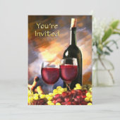 Wein, bevor und nachdem Sie eingeladen werden Einladung (Stehend Vorderseite)