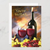 Wein, bevor und nachdem Sie eingeladen werden Einladung (Vorne/Hinten)