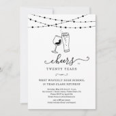Wein & Bier-Cheers auf Wiedersehen jeder Jahrgangs Einladung (Vorderseite)