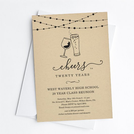 Wein & Bier-Cheers auf Wiedersehen jeder Jahrgangs Einladung