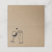 Wein & Bier Toast geflochtene Zelt-Platzkarte Platzkarte (Außenseite Aufgefaltet)