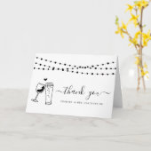 Wein & Bier Toast & String Lights Vielen Dank Karte (Gelbe Blume)