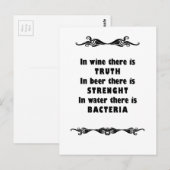Wein Bier Wasser Postkarte (Vorne/Hinten)