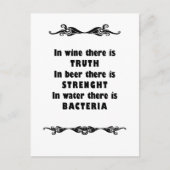 Wein Bier Wasser Postkarte (Vorderseite)