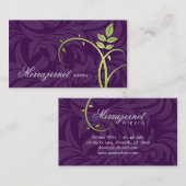 Wein-Blatt-Rebe-lila Grün Visitenkarte (Vorne/Hinten)