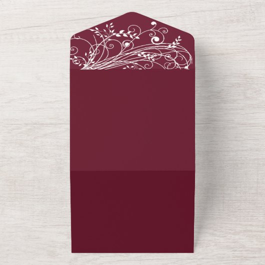 Wein Blühe Hochzeit in einer Einladung (Außenbereich)