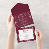 Wein Blühe Hochzeit in einer Einladung (Abreißen)