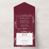 Wein Blühe Hochzeit in einer Einladung (Innen Boden)