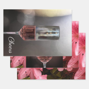 Wein Blumen Geschenkpapier Bogen Set