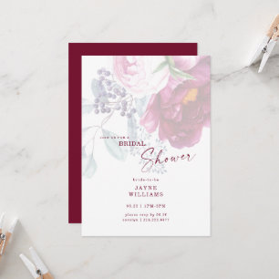 Wein Blumige Elegante Brautparty Einladung