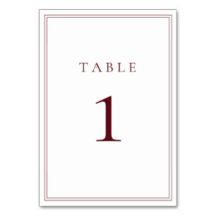 Wein Bordeaux Klassisch Minimalistisch Tischnummer