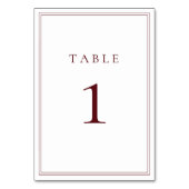 Wein Bordeaux Klassisch Minimalistisch Tischnummer (Rückseite)