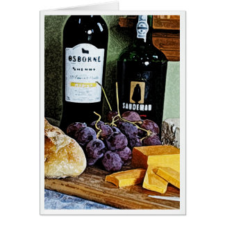 Wein-Brot-Käse-und Trauben-Stillleben