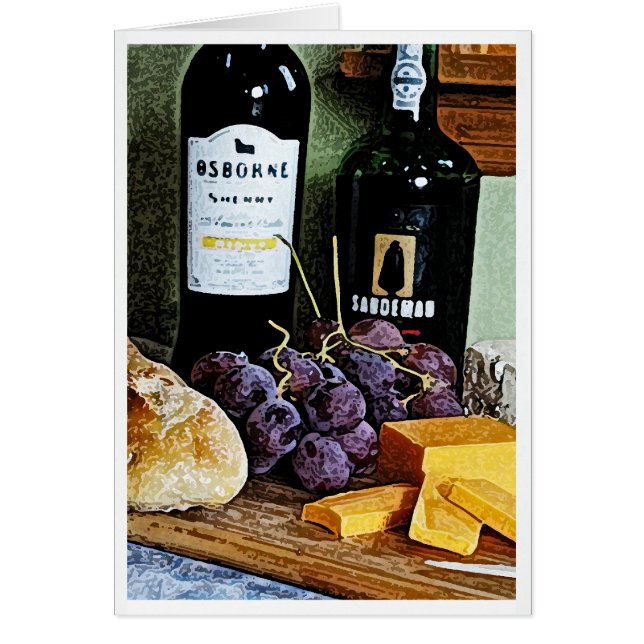 Wein-Brot-Käse-und Trauben-Stillleben (Vorne)