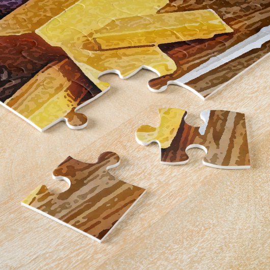 Wein-Brot-Käse-und Trauben-Stillleben Puzzle (Seite)