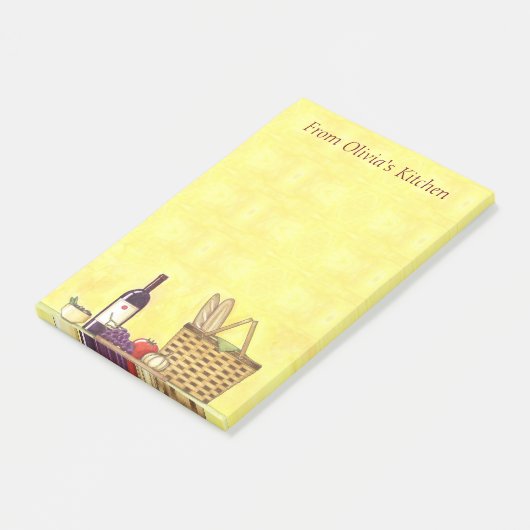 Wein, Brot und Öl Personalisiert Post-it Klebezettel (angewinkelt)