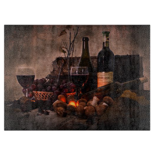 Wein, Brot und Trauben Lebensdauer Schneidebrett (Vorderseite)