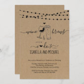 Wein & Brötchen nach der Hochzeitsempfehlung Einladung (Vorne/Hinten)