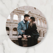 Wein Burgund Rose Gold Agate Marmor Save the Date Geschenkanhänger (Rückseite)