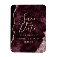 Wein Burgunder Roségold Achatmarbel Save the Date