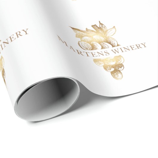 Wein Business Weinkeller Gold Trauben Monogramm Geschenkpapier (Rolleneckpunkt)