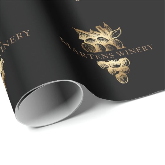 Wein Business Weinkeller Gold Trauben Monogramm Geschenkpapier (Rolleneckpunkt)