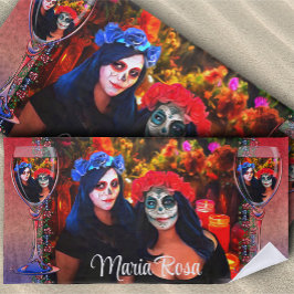 Wein, Catrinas, Blume & Kerzen 1718 Strandtuch