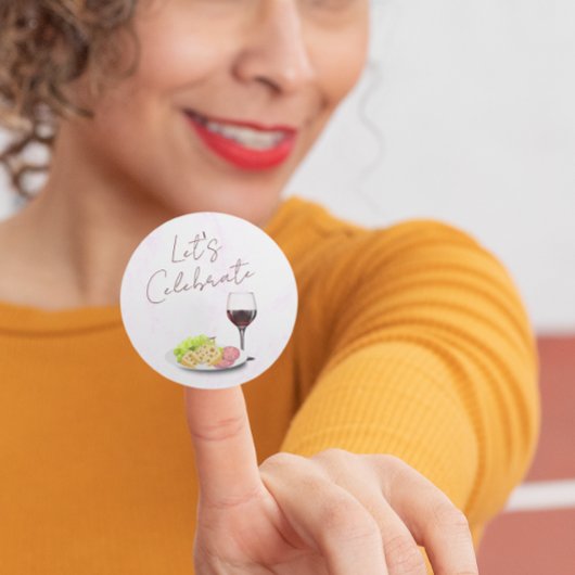 Wein- & Charcuterie-Engagement-Party Runder Aufkleber